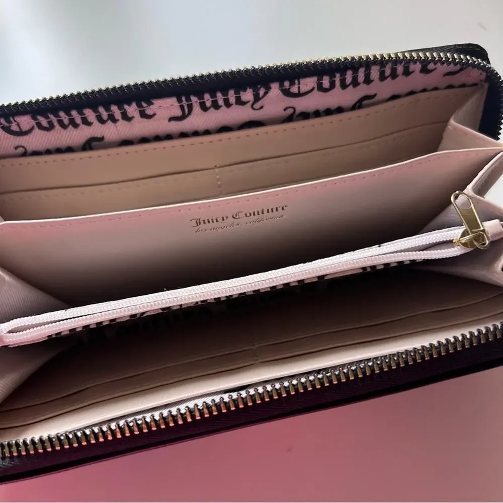 Juicy Couture Embossed Logo Wristlet Wallet Black - Picture 4 of 5